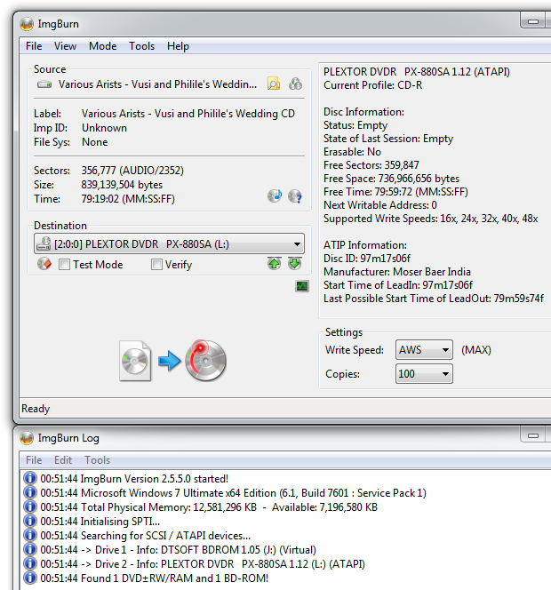 How to write or burn a CD (CDR) that includes CDText with ImgBurn
